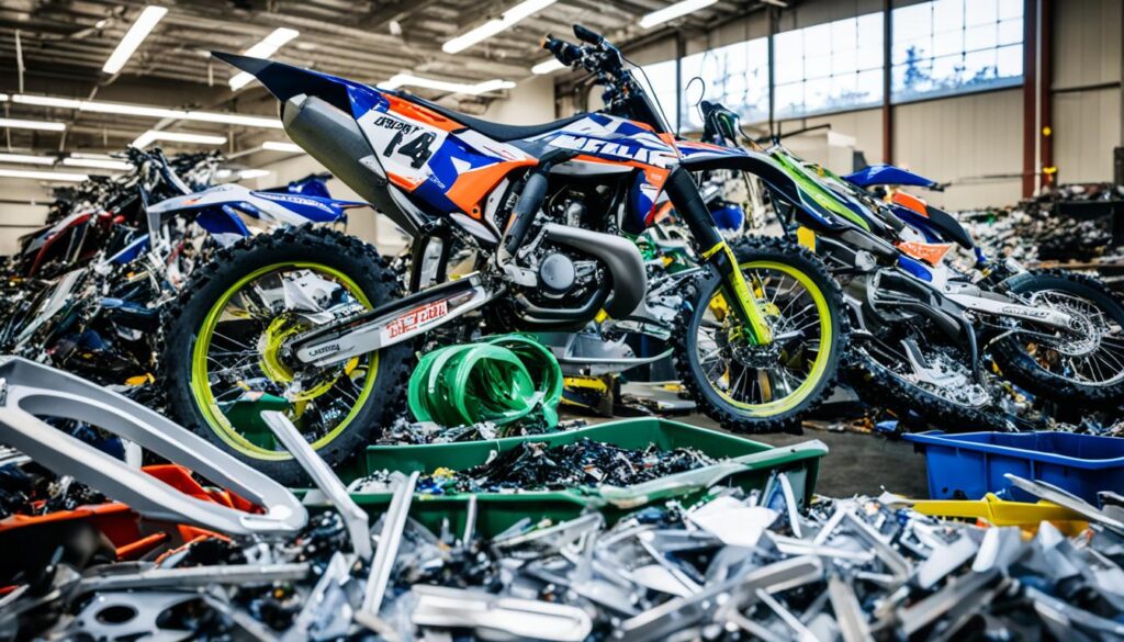 Recycling von Motocross-Teilen und -Ausrüstung