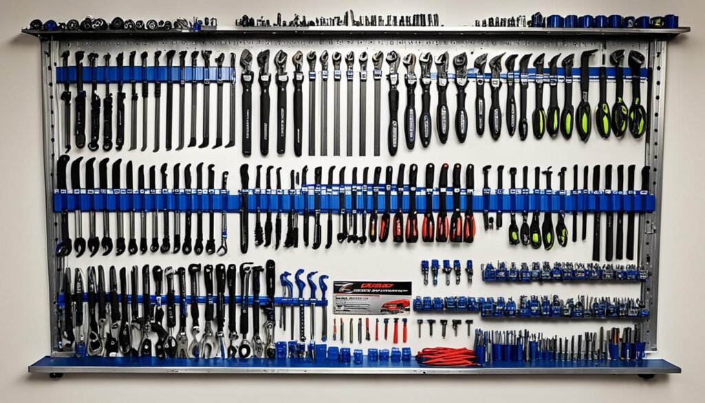 Werkzeugorganisationssystem für Motocross-Werkstatt